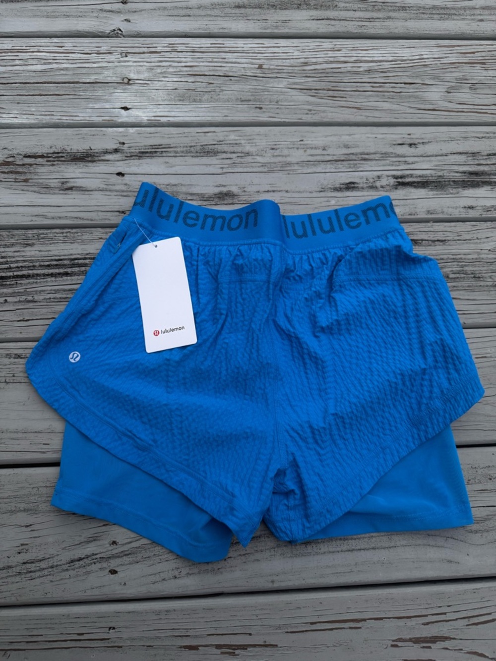 lululemon athletica High-Rise Logo Waistband Training Shorts — Poolside Blue - Picture 2 of 3
